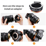 K&F CONCEPT SONY E TO CANON EF/EF-S ADAPTER Rental - From R200 P/Day